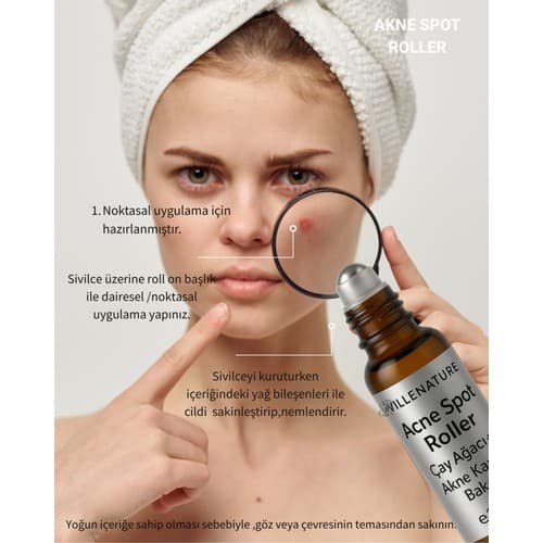 Villenature Acne ( Akne )Spot Roller 10 ml / Çay Ağaçlı Serum / Çelik Roller Başlık - Thumbnail 5