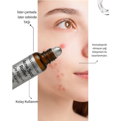 Villenature Acne ( Akne )Spot Roller 10 ml / Çay Ağaçlı Serum / Çelik Roller Başlık - Thumbnail 7