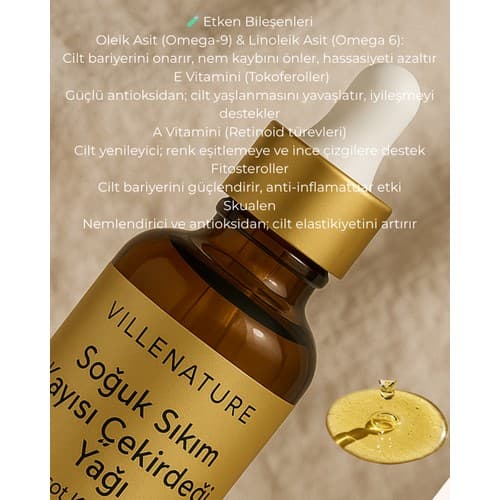 Villenature Soğuk Sıkım Kayısı Çekirdeği Yağı “apricot Kernel Oil” Prunus Armeniaca 50 ml - Thumbnail 5