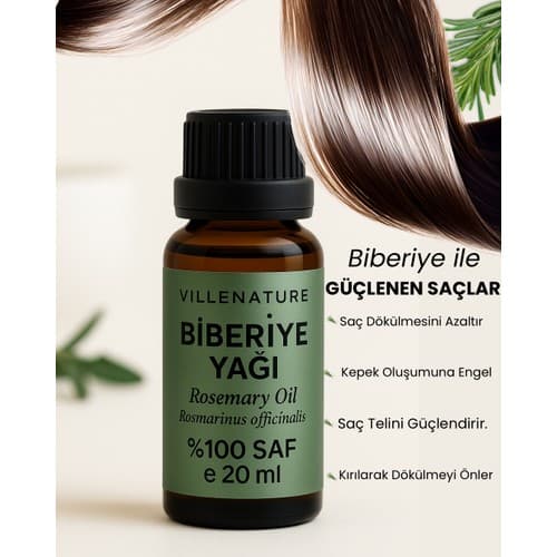 Villenature Biberiye Yağı "rosemary Oil" Rosmarinus Officinalis Saf ve Uçucu 20 ml - Thumbnail 2