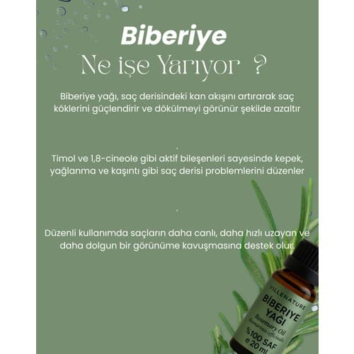 Villenature Biberiye Yağı "rosemary Oil" Rosmarinus Officinalis Saf ve Uçucu 20 ml - Thumbnail 3