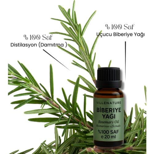 Villenature Biberiye Yağı "rosemary Oil" Rosmarinus Officinalis Saf ve Uçucu 20 ml - Thumbnail 5