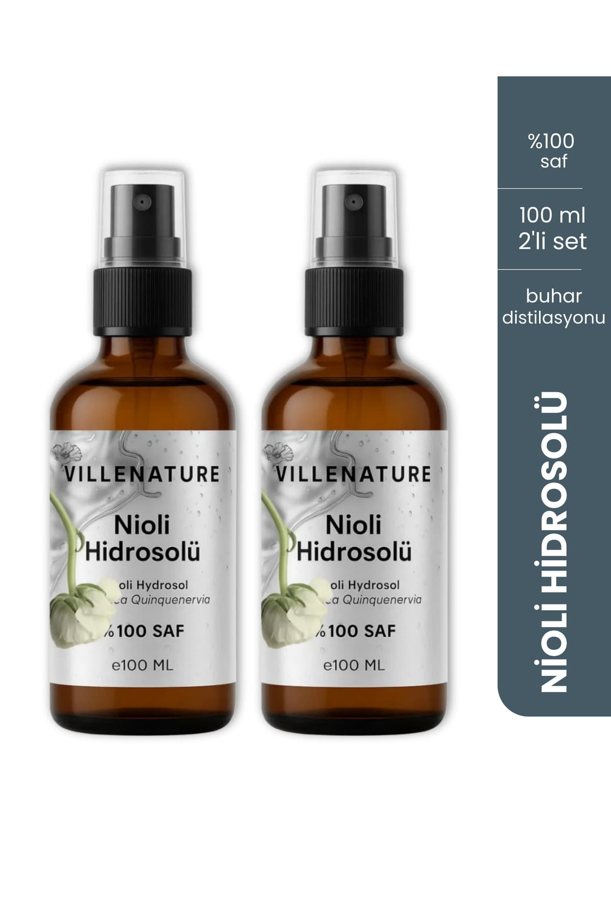 2'li Set Nioli Hidrosolü “Niaouli Hydrosol” (Melaleuca Leucadendron Viridiflora) 100 ML