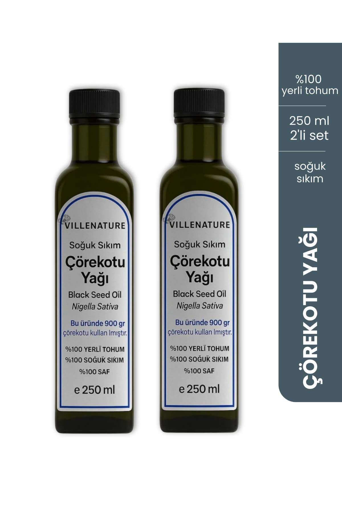 2'li Set Soğuk Sıkım Çörekotu Yağı “Black Seed Oil” (Nigella Sativa) 250 ML