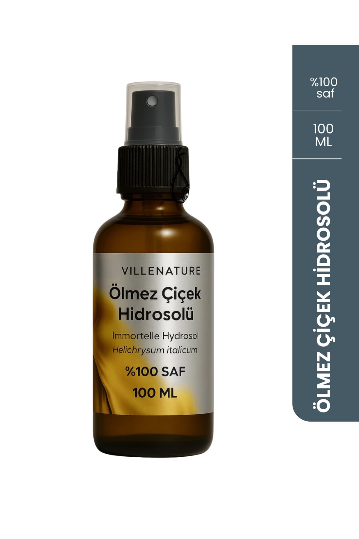 %100 Saf Ölmez Çiçek Hidrosolü ~altın Otu Hidrosolü 100 ml Cam Amber Sprey Başlık Kolajen Nem Tonik