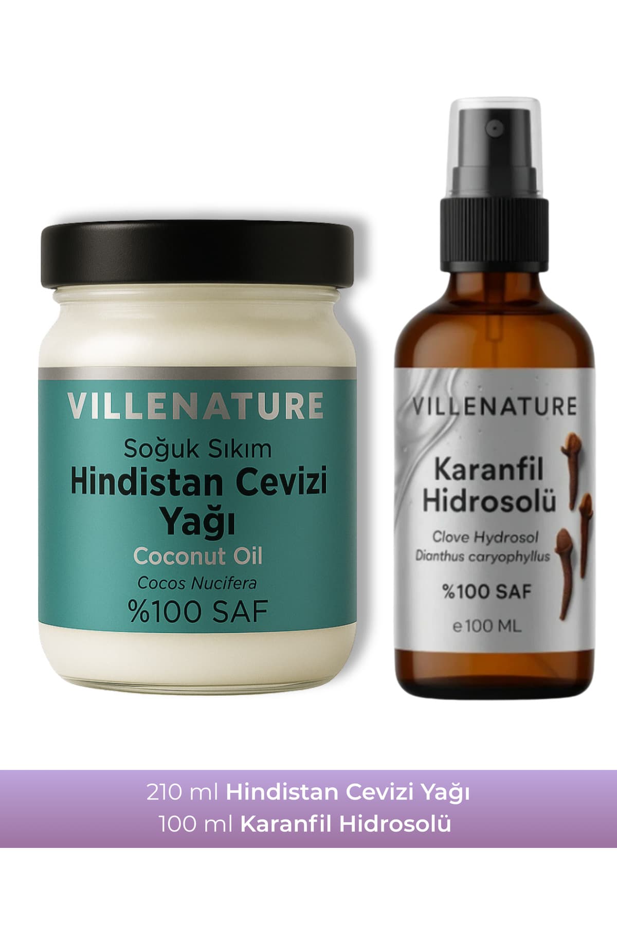 2'li Set Karanfil Hidrosolü 100 ML & Hindistan Cevizi Yağı 210 ML