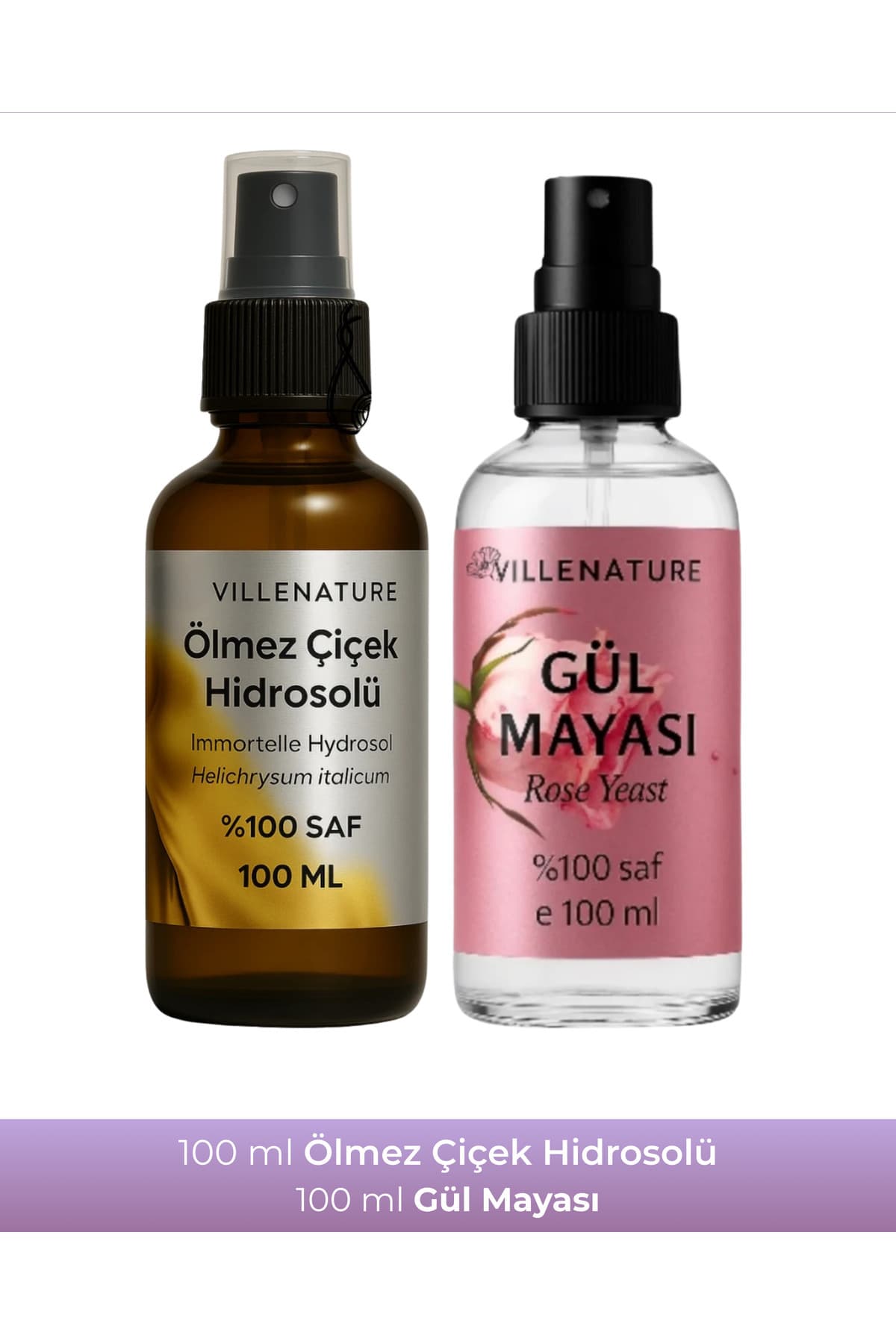 2'li Set Ölmez Çiçek Hidrosolü 100 ML & Gül Mayası 100 ML