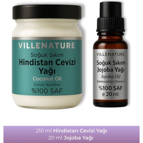Villenature 2'li Set Jojoba Yağı 20 ml & Hindistan Cevizi Yağı 210 ml